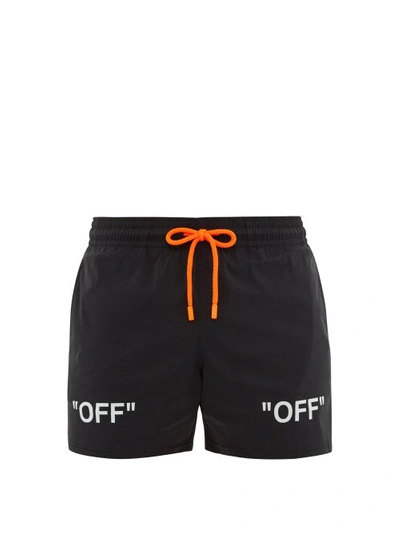 Off White X Vilebrequin - Moorise Arrow Print Swim Shorts - Mens - Black |  ModeSens