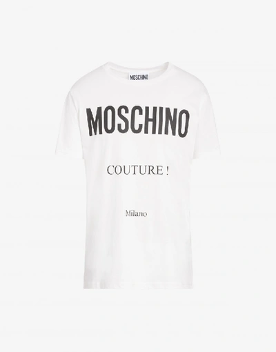 Shop Moschino Cotton T-shirt With  Couture Print In White