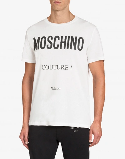 Shop Moschino Cotton T-shirt With  Couture Print In White