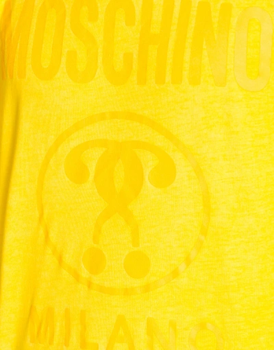 Shop Moschino Jersey T-shirt With Double Question Mark Print In Yellow