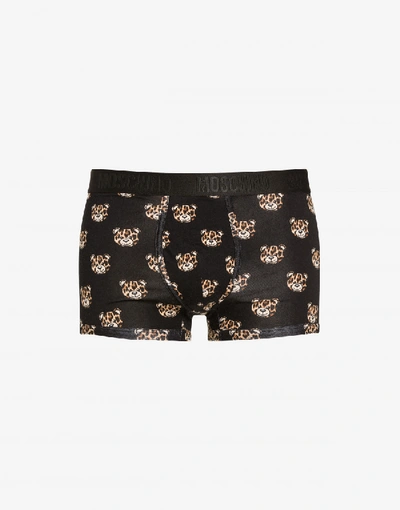 Shop Moschino Boxer With Leopard Teddy Bear In White