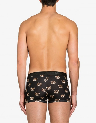 Shop Moschino Boxer With Leopard Teddy Bear In White