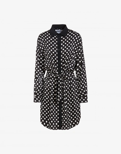 Shop Moschino Viscose Dress With Polka Dots In Black