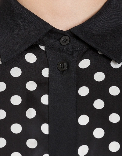 Shop Moschino Viscose Dress With Polka Dots In Black
