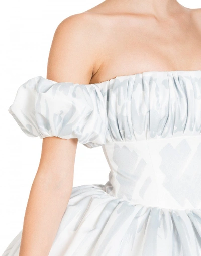 Shop Moschino Brushstroke Duchesse Wedding Dress In White