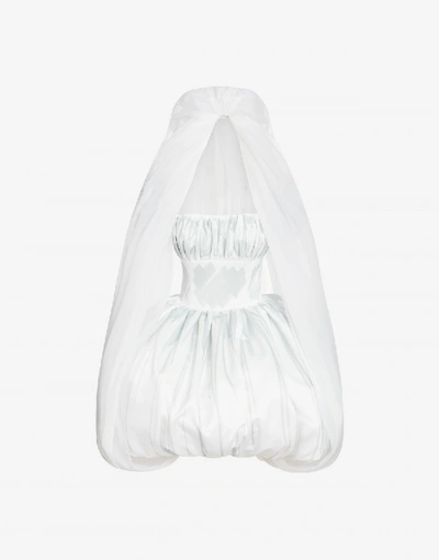 Shop Moschino Brushstroke Duchesse Wedding Dress In White