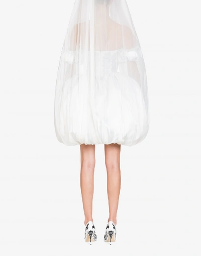 Shop Moschino Brushstroke Duchesse Wedding Dress In White