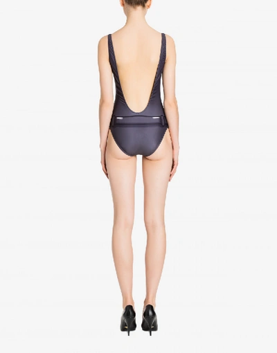 Shop Moschino One-piece Swimsuit Pixel Capsule In Lead