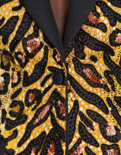 Shop Moschino Tiger Poplin Jacket In Multicoloured
