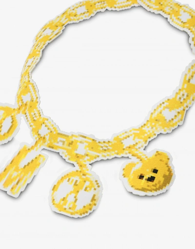 Shop Moschino Necklace Pixel Capsule In Yellow