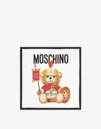 Moschino Roman Teddy Bear Foulard In White | ModeSens