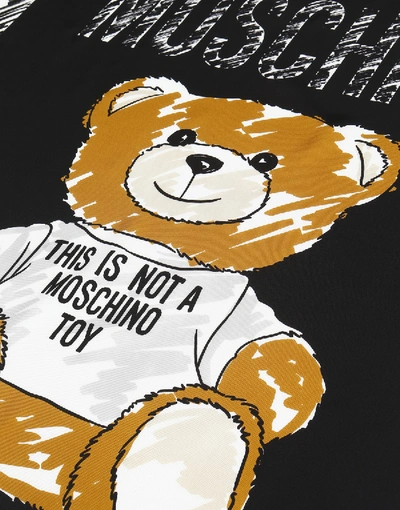 Shop Moschino Foulard With Brushstroke Teddy Bear In White