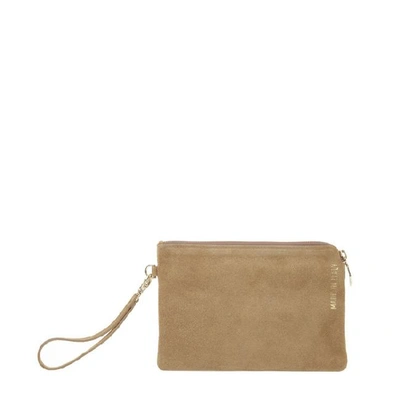 Shop Meli Melo Pouch Light Tan Suede