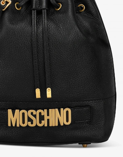 Shop Moschino Bucket Bag With Lettering Logo In Black