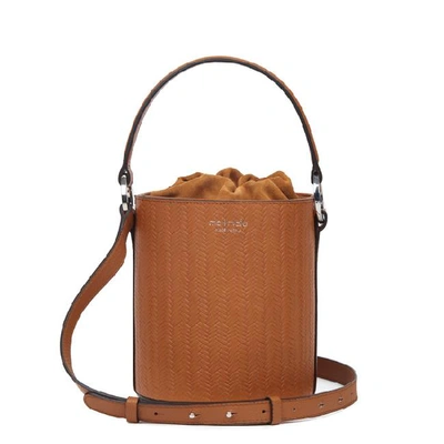 meli melo - Santina bucket bag in tan - recreating a woven basket 🧺 feel  in our signature 🇮🇹 leather • shop it in tan, black and dark tan