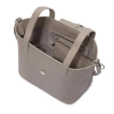 Shop Meli Melo Thela Medium Taupe Grey Leather Tote Bag For Women