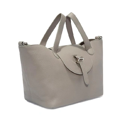 Shop Meli Melo Thela Medium Taupe Grey Leather Tote Bag For Women