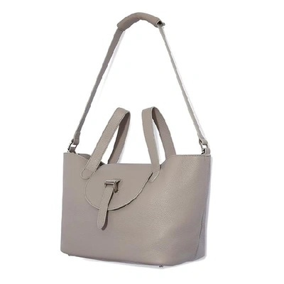 Shop Meli Melo Thela Medium Taupe Grey Leather Tote Bag For Women