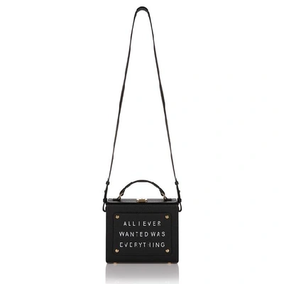 Shop Meli Melo Art Bag  "all I Ever Wanted Is Everything" Olivia Steele Black Leather Bag For Women