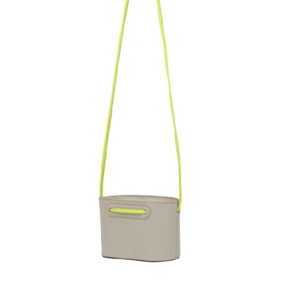 Shop Meli Melo Elsie Porcelain Solid White & Neon Yellow Leather Cross Body Bag For Women In Solid White & Yellow