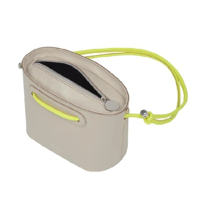 Shop Meli Melo Elsie Porcelain Solid White & Neon Yellow Leather Cross Body Bag For Women In Solid White & Yellow