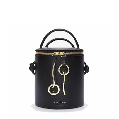 Shop Meli Melo Severine Liquorice Black Leather Bucket Bag For Women