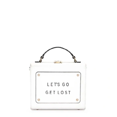 Shop Meli Melo Art Bag  White "let's Go Get Lost" Olivia Steele Bag For Women