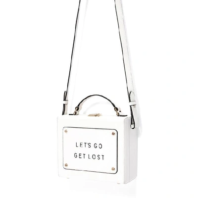 Shop Meli Melo Art Bag  White "let's Go Get Lost" Olivia Steele Bag For Women