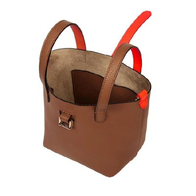 Shop Meli Melo Thela Shopper Mini Tan & Neon Orange In Tan & Orange Neon