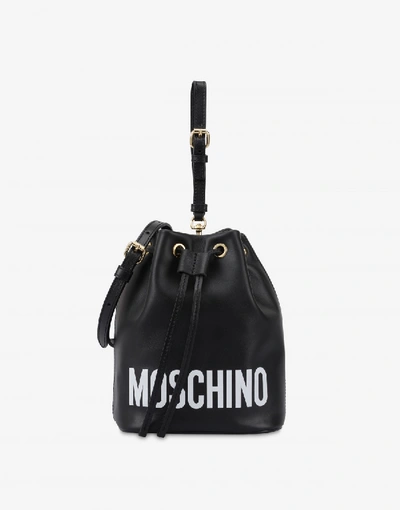 Shop Moschino Bucket Bag With Logo In Black