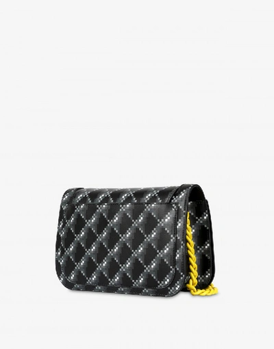 Shop Moschino Shoulder Bag Pixel Capsule In Black