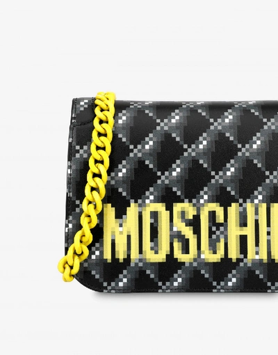 Shop Moschino Shoulder Bag Pixel Capsule In Black