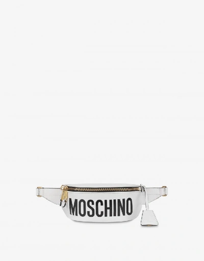 Shop Moschino Leather Waist Bag With Logo In White