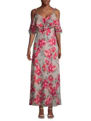 calvin klein cold shoulder maxi dress