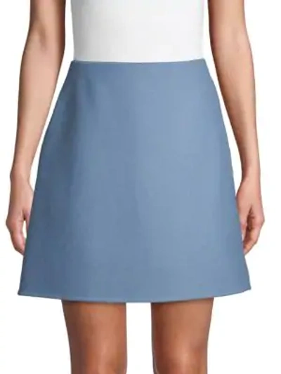 Shop Valentino Wool Blend Mini Skirt In Acciaio