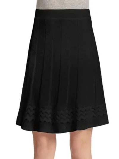Shop M Missoni Patterned Knit A-line Skirt In Nera