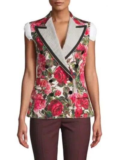 Shop Dolce & Gabbana Floral Peak-lapel Vest