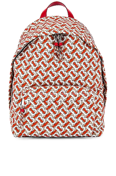 Shop Burberry Jett Monogram Backpack In Vermillion