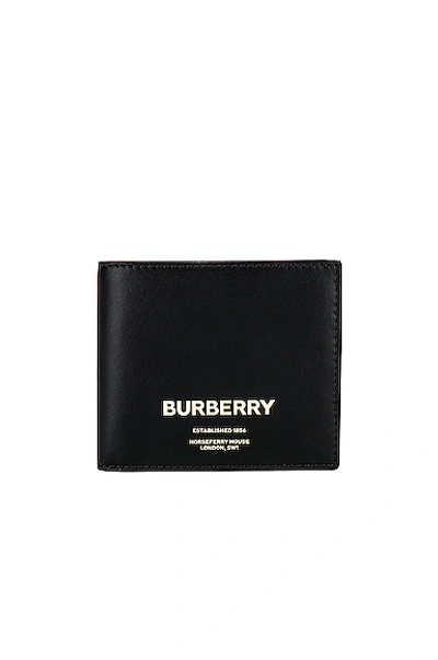 Shop Burberry Billfold Print Wallet In Black