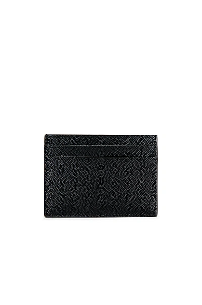 Shop Saint Laurent Monogram Credit Card Holder In Black