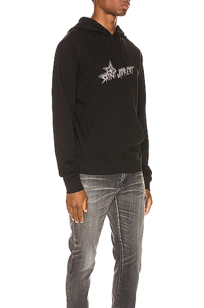 Shop Saint Laurent Star Logo Hoodie In Black & Natural