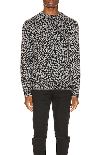 Shop Saint Laurent Comics Jacquard Sweater In Grey