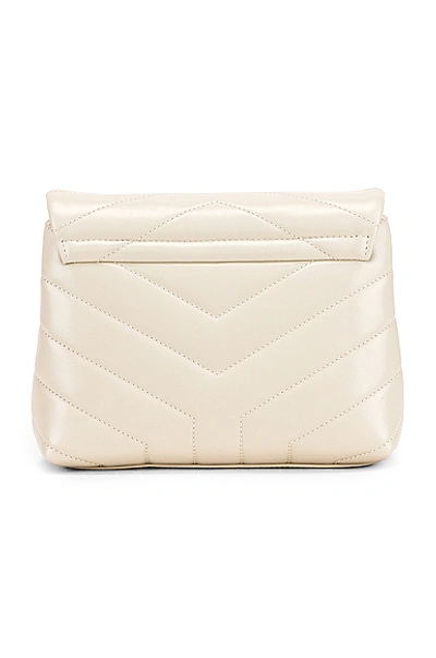 Shop Saint Laurent Toy Supple Monogramme Loulou Strap Bag In White. In Crema Soft