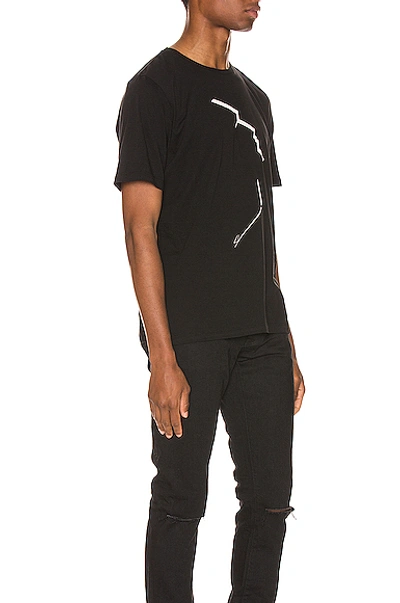 Shop Saint Laurent Face Print Tee In Black In Black & Natural