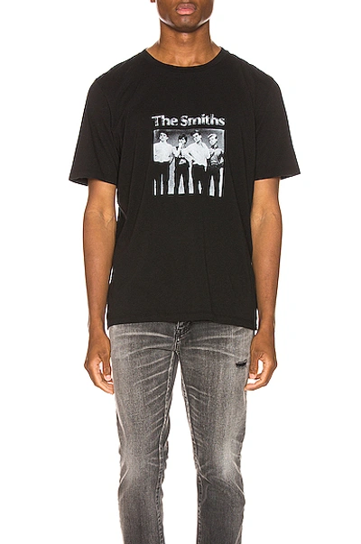 Shop Saint Laurent The Smiths Tee In Black In Black & Natural