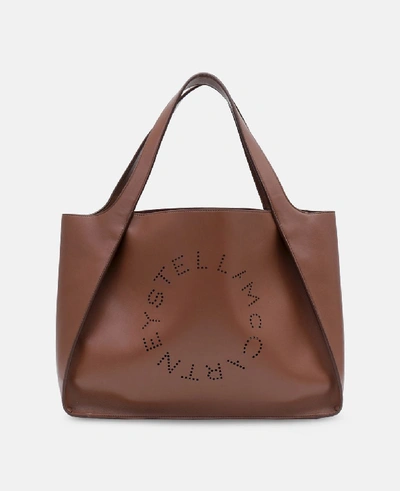 Shop Stella Mccartney Stella Logo Tote Bag In Brown