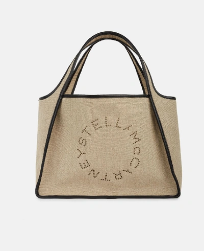 Shop Stella Mccartney Beige Stella Logo Tote Bag