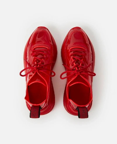 Shop Stella Mccartney Red Eclypse Transparent Sneakers