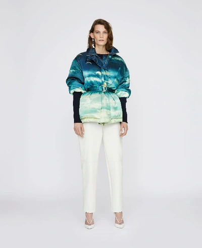 Shop Stella Mccartney Blue Joy Puffer Coat