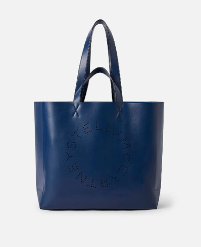 Shop Stella Mccartney Stella Logo Shopper Bag In Blue